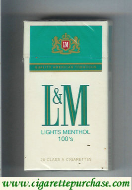 L&M Quality American Tobaccos Lights Menthol 100s cigarettes hard box
